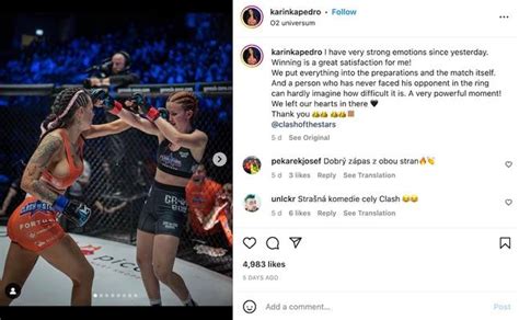 karina pedro flash crowd|MMA fighters surprise crowd by kissing at face